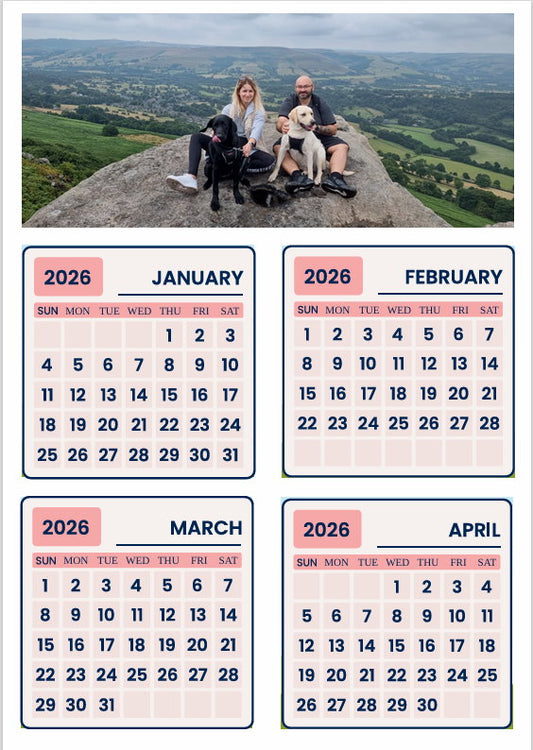 Personalised Magnetic Calendar A5 (148 x 210 mm) UK