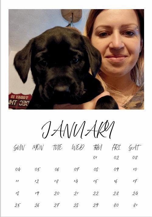 Personalised Magnetic Calendar B7 (130 x 90 mm) UK