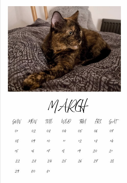 Personalised Magnetic Calendar B7 (130 x 90 mm) UK